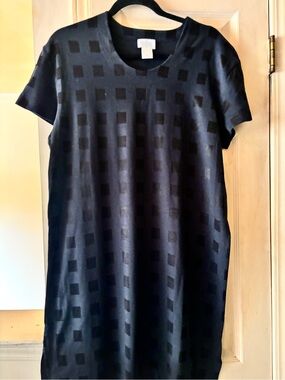 Hanro Black Square-Jacquard Midi Sleep Dress Dark Navy